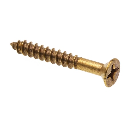 Prime-Line Wood Screw, Flat Head, Phillips Drive No. 8 X 1-1/4in Solid Brass 25PK 9035185
